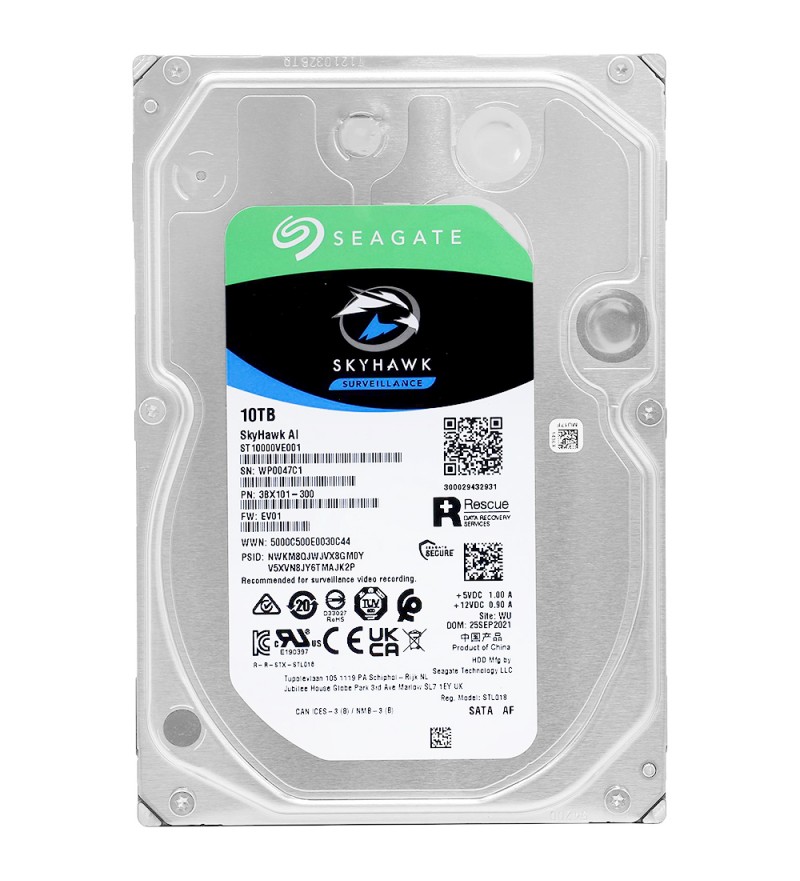 HD 3.5" Seagate Skyhawk de 10TB ST10000VE001 7200RPM - Plata