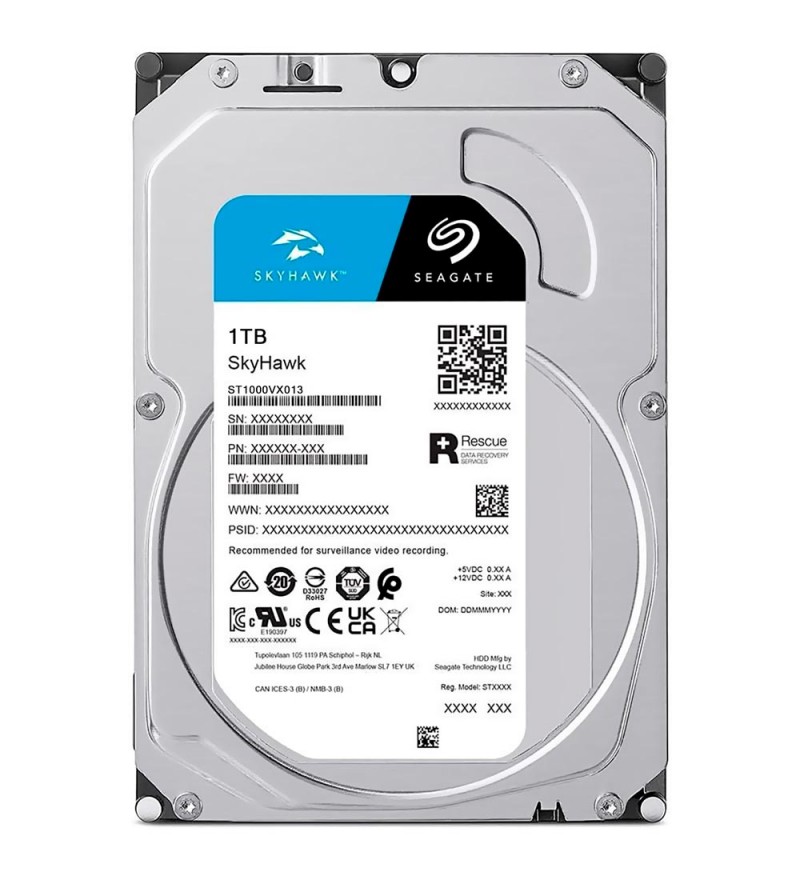HD 3.5" Seagate Skyhawk de 1TB ST1000VX013 5400RPM 256MB - Plata