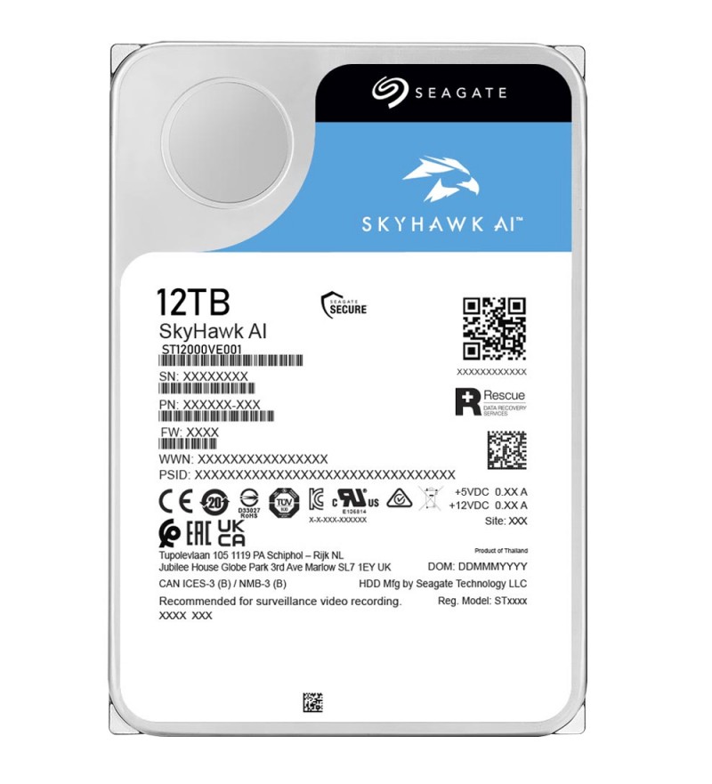 HD 3.5" Seagate Skyhawk AI de 12TB ST12000VE001 7200RPM - Plata