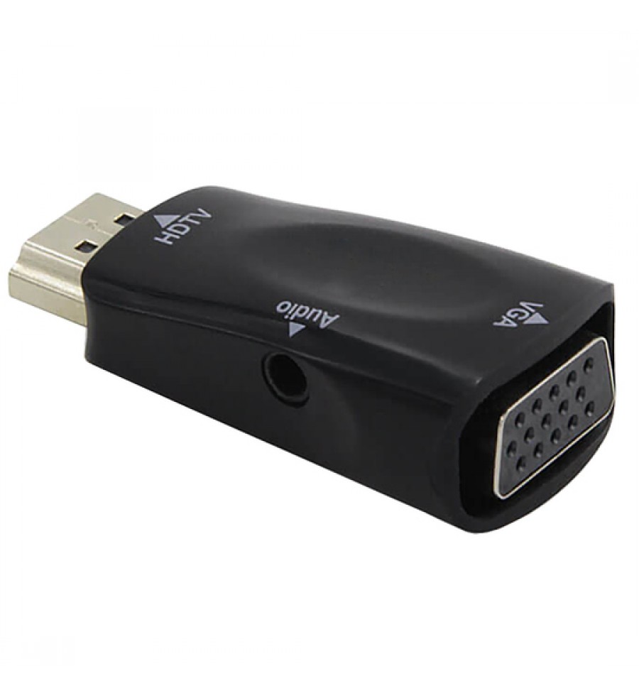 Adaptador HDMI Macho a VGA Hembra con Audio - Negro