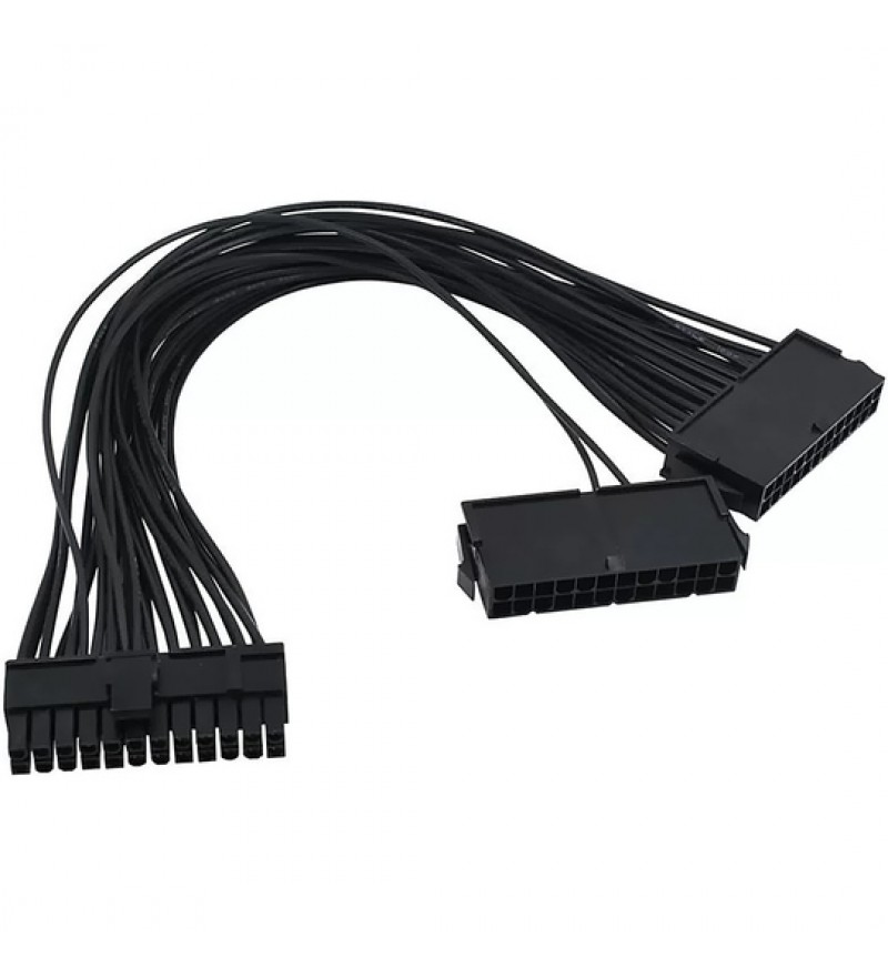Cable de Extensión ATX de 24 Pines para Fuentes de Alimentación (30cm) - Negro