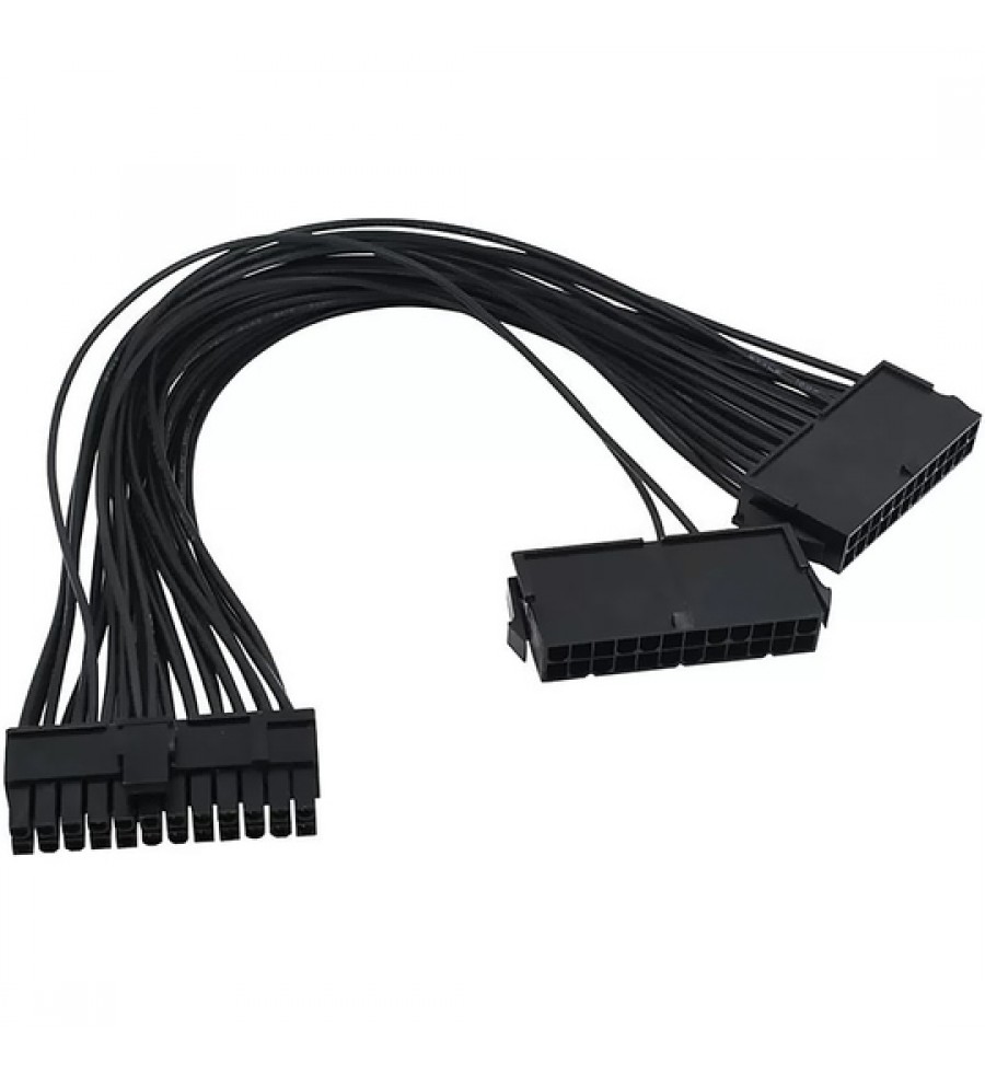 Cable de Extensión ATX de 24 Pines para Fuentes de Alimentación (30cm) - Negro