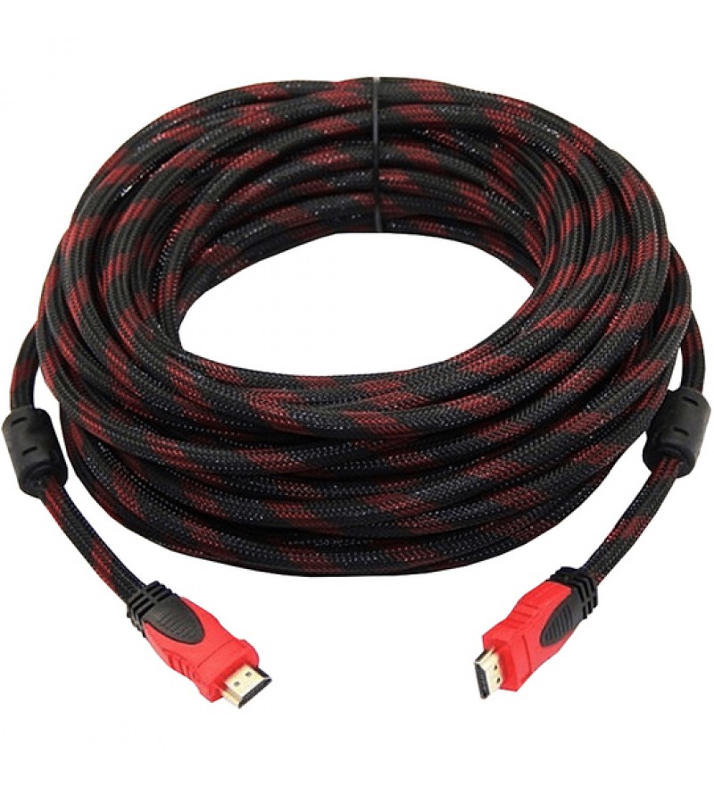 Cable HDMI HDTV 4K (20 Metros) - Negro/Rojo