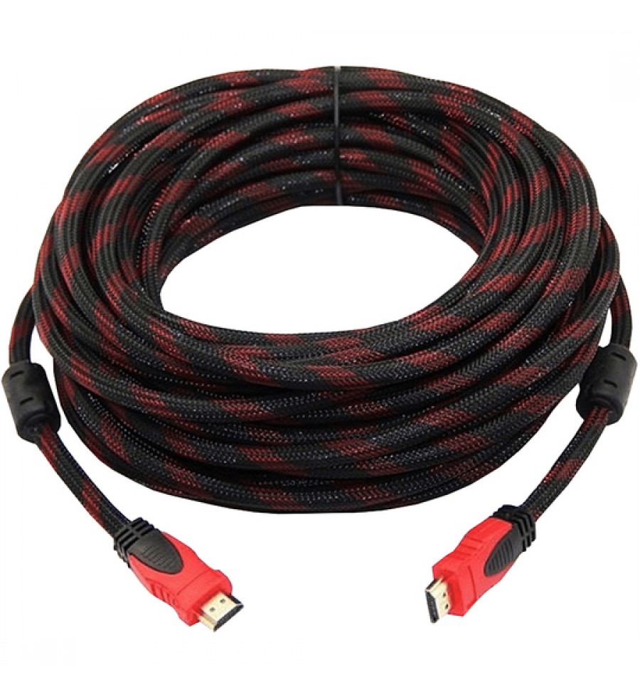 Cable HDMI HDTV 4K (20 Metros) - Negro/Rojo
