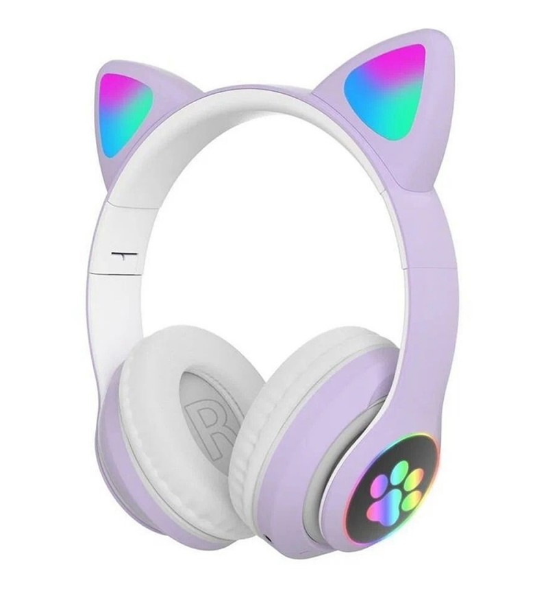 Auricular Inalámbrico Cat Ear VIV-23M con Micrófono/RGB - Lila