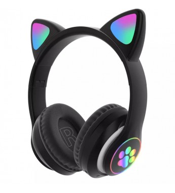 Auricular Inalámbrico Cat Ear VIV-23M con Micrófono/RGB - Negro