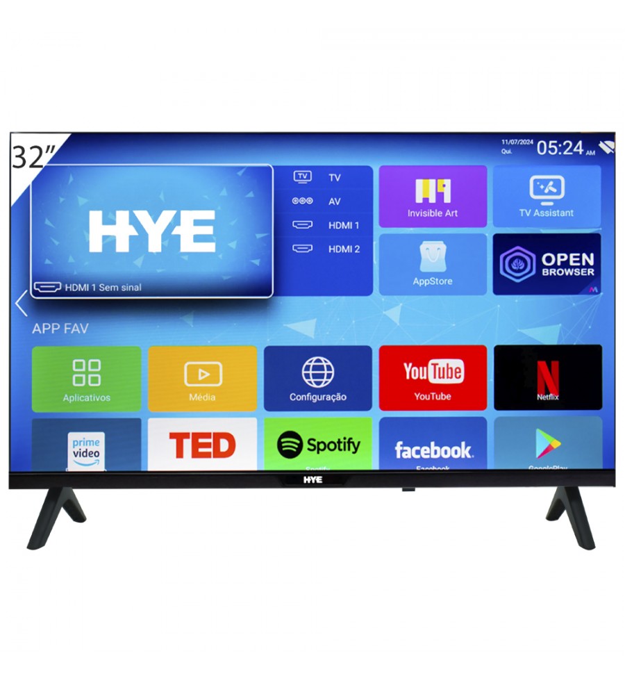 Smart TV LED de 32" Hye HYE32ATHZ HD HDMI/Wi-Fi/Android - Negro