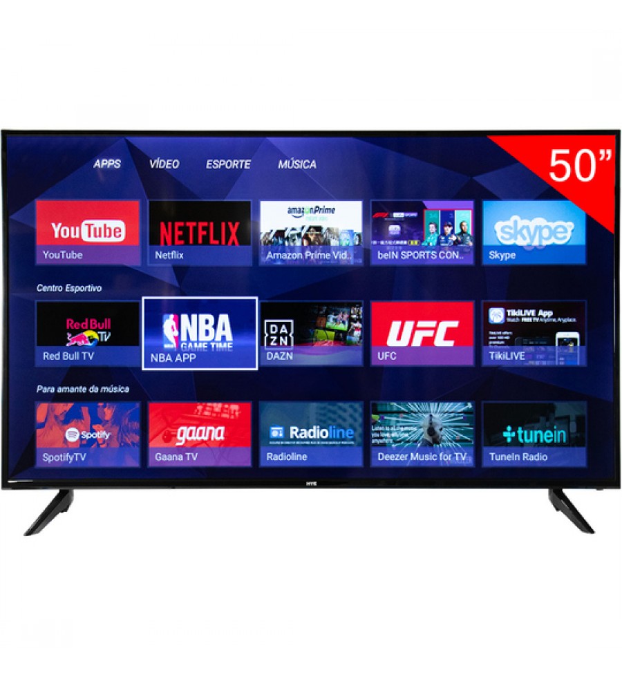 Smart TV LED de 50" HYE HYE50ATUH 4K UHD con Wi-Fi/Android 11 - Negro