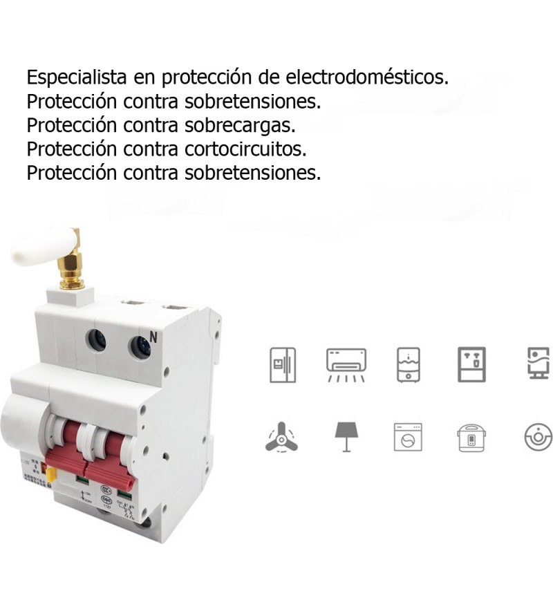 Disyuntor MCB ZISB9-4P 16A Wi-Fi - 400V/50Hz