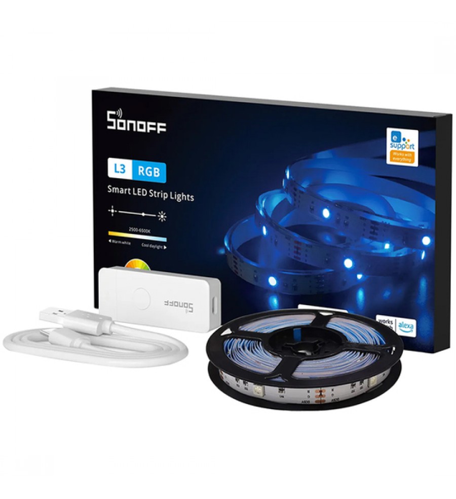 Kit de Tira LED RGB Sonoff L3-M5 5V IP20 90LEds de 5 Metros - Blanco
