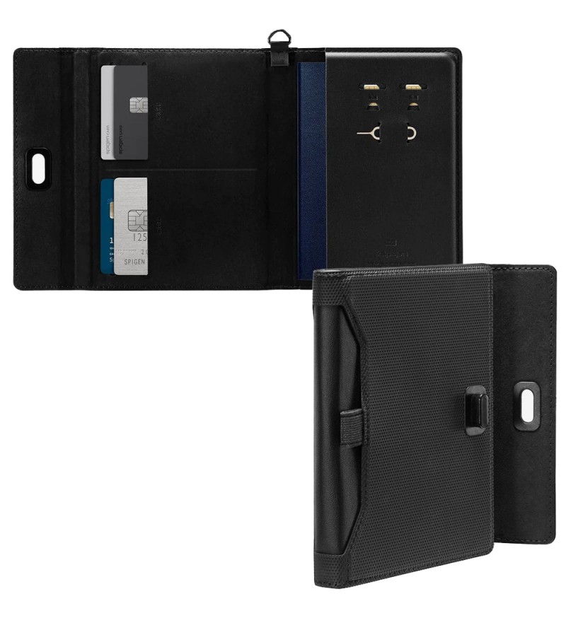  Estuche para Pasaporte Spigen AFA05538 - Black - (Caja Fea)