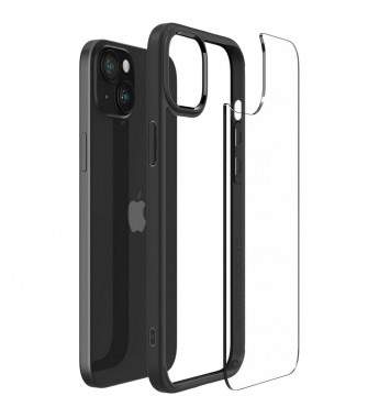 Funda para iPhone 15 Spigen Crystal Hybrid ACS06484 - Matte Black
