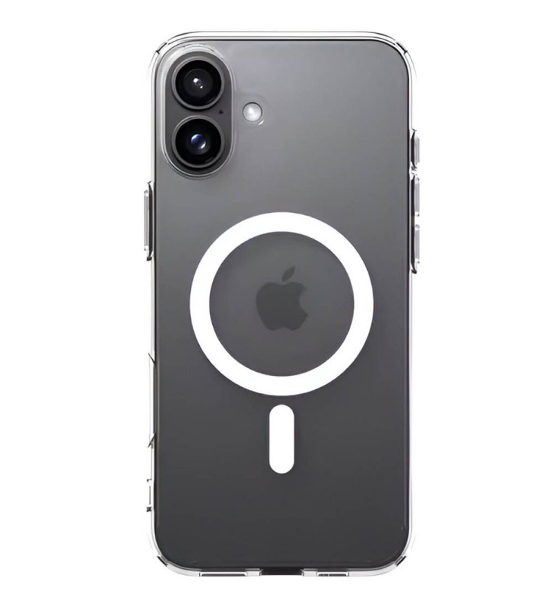 Funda Spigen para iPhone 16 Crystal Hybrid MagFit ACS08225 - Transparente/Blanco