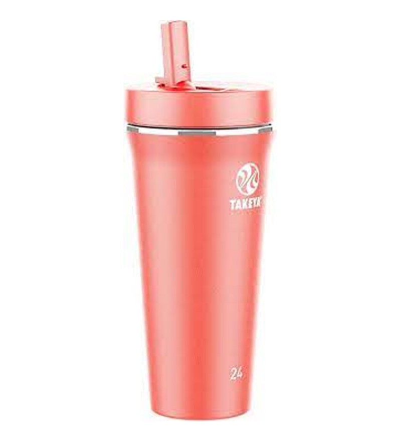 Vaso Takeya Straw Lid 51616 de 24oz (700mL) - Coral 