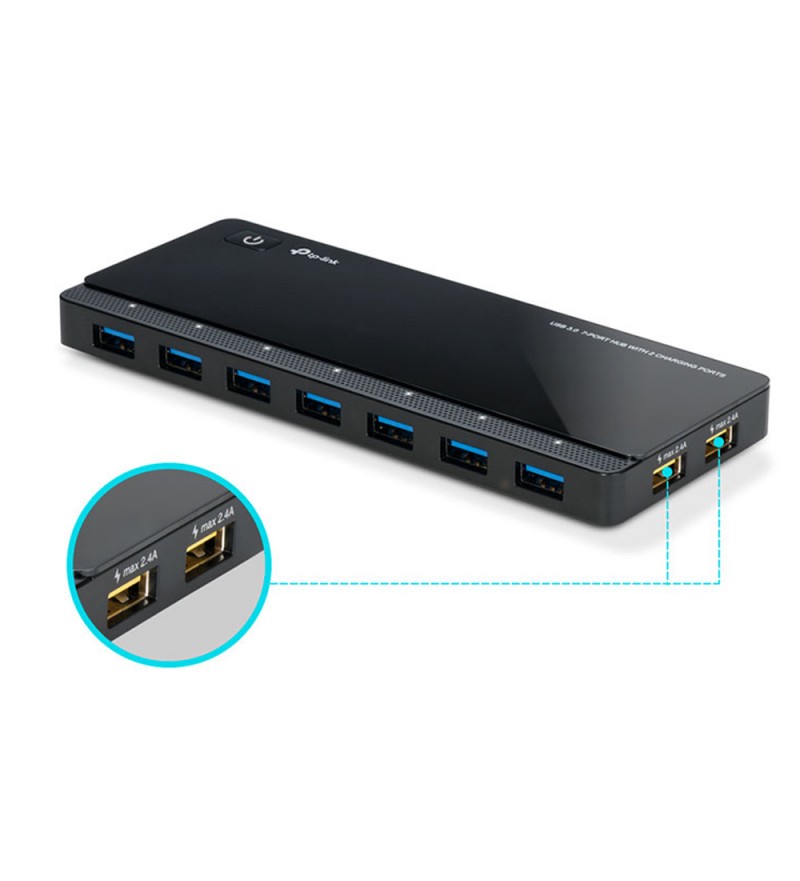 Hub Tp-link UH720 3.0 USB 7 Puertos +2PORT Charge - Negro