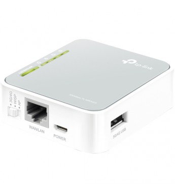 Router Inalámbrico TP-Link TL-MR3020 hasta 300Mbps USB/RJ45 - Blanco