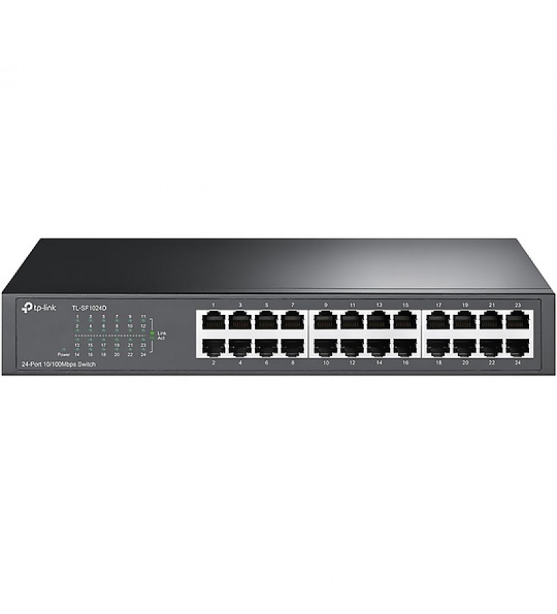Switch TP-Link TL-SF1024D con 24 Puertos de 10/100Mbps Bivolt - Gris