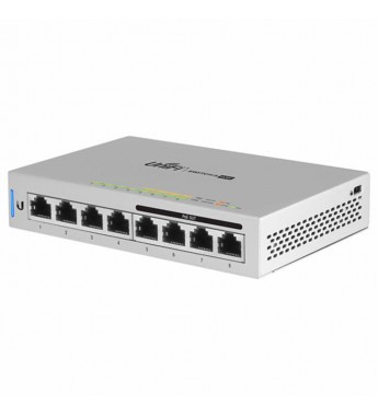 Switch Ubiquiti US-8-60W con 8 puertos 10/100/1000 Mbps4 (4 Puertos PoE) - Blanco