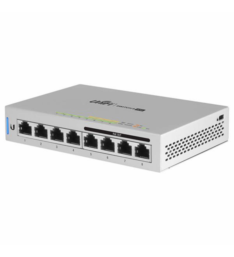 Switch Ubiquiti US-8-60W con 8 puertos 10/100/1000 Mbps4 (4 Puertos PoE) - Blanco