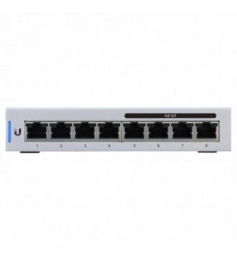 Switch Ubiquiti US-8-60W con 8 puertos 10/100/1000 Mbps4 (4 Puertos PoE) - Blanco