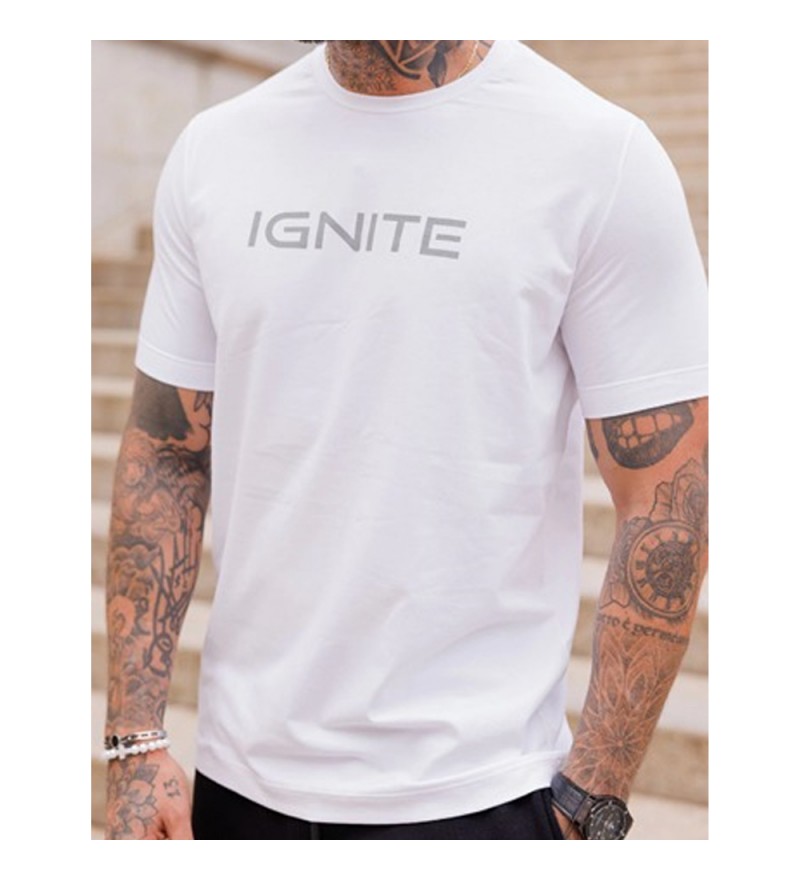 Remera Ignite Regular 61001 Masculino - Blanco/Negro
