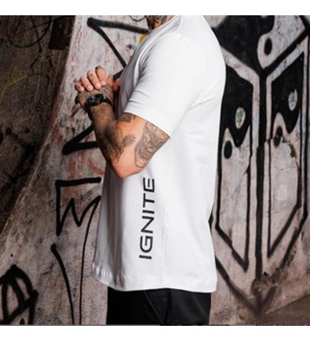 Remera Ignite Long IGN LAT 63001 Masculino - Blanco/Negro