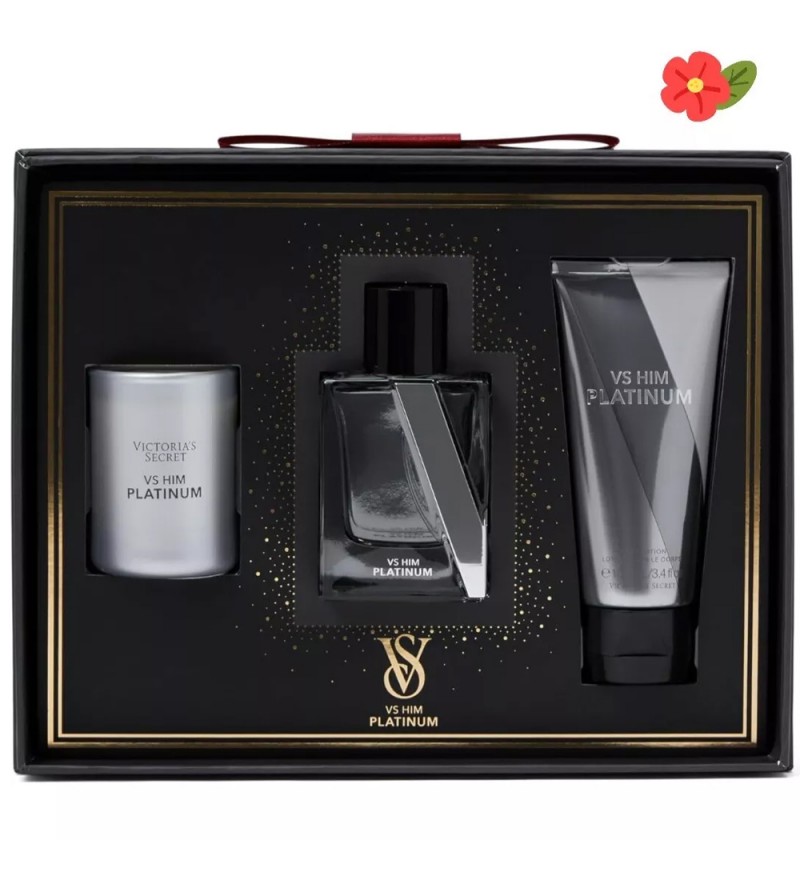 Victoria's Secret Kit Vs Him Platinum 3 Unidades 50/100mL + Body