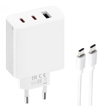 Cargador de Pared Xiaomi BHR7493EU Gan Charger USB-C/USB-A/67W - White