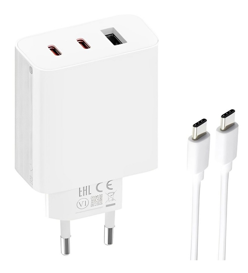 Cargador de Pared Xiaomi BHR7493EU Gan Charger USB-C/USB-A/67W - White