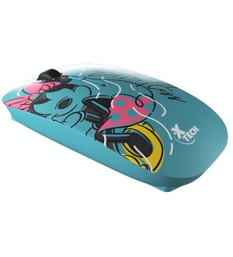 Mouse XTech Disney Minnie Mouse XTM-D340MM Wireless 1600 DPI con 4 Botones - Celeste
