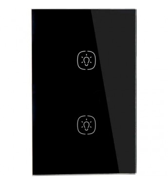 Interruptor de Pared Inteligente Smart Zemismart Zigbee ZN-U02U con 2 Botones - Negro