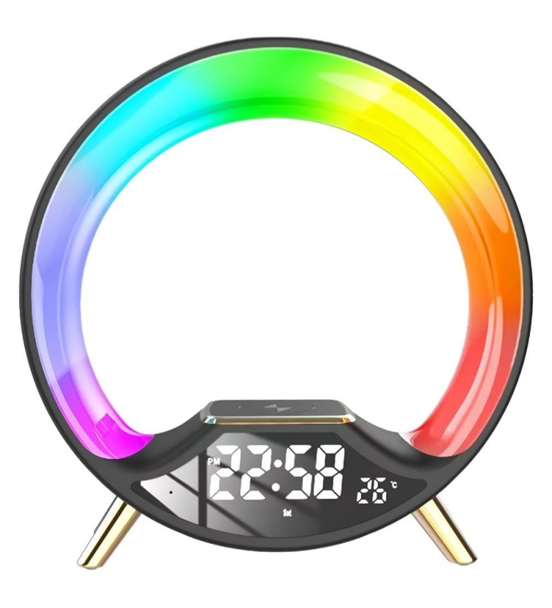 Speaker Smart Visión S528 RGB/Bluetooth/Alarma/Carga Wireless 15W - Black