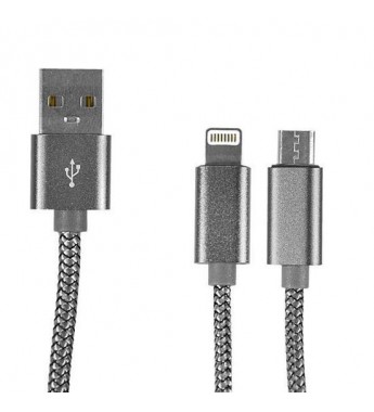 CABLE USB GENIO G86 IPHONE/MICRO USB PLA