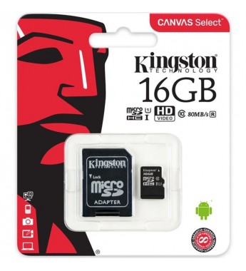 MEMORIA MICRO SD KINGSTON 16GB C4 2X1