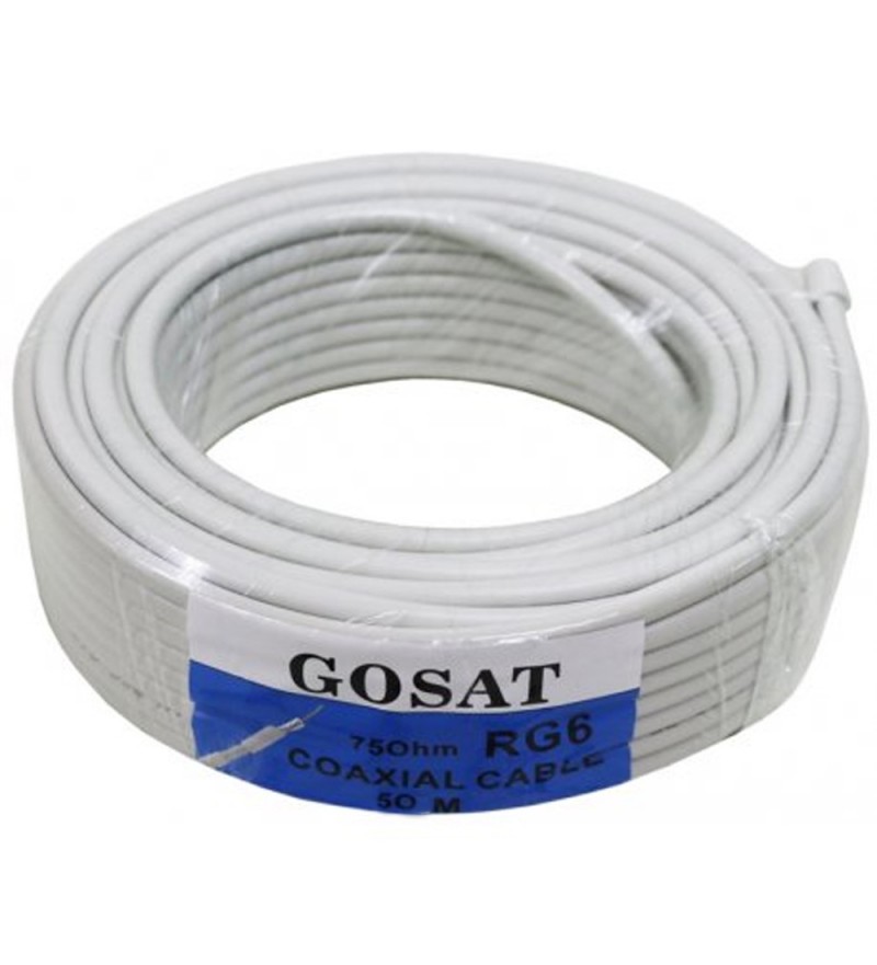 CABLE COAXIAL GOSAT RG6 50MT BLANCO