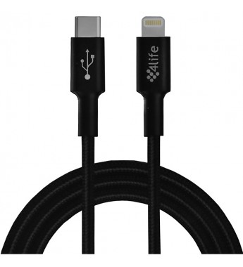 Cable 4Life FL-CLN181 USB-C a Lightning (1 metro) - Negro