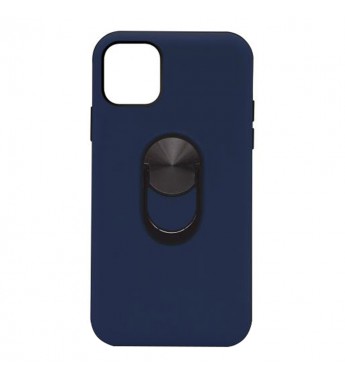 Funda de TPU para iPhone 11 Pro Max con Soporte de Anillo Ring - Azul Marino