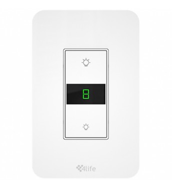 Interruptor de Pared Inteligente 4life Smart Dimmer Switch FL7011 Wi-Fi/1 Botón/Bivolt - Blanco