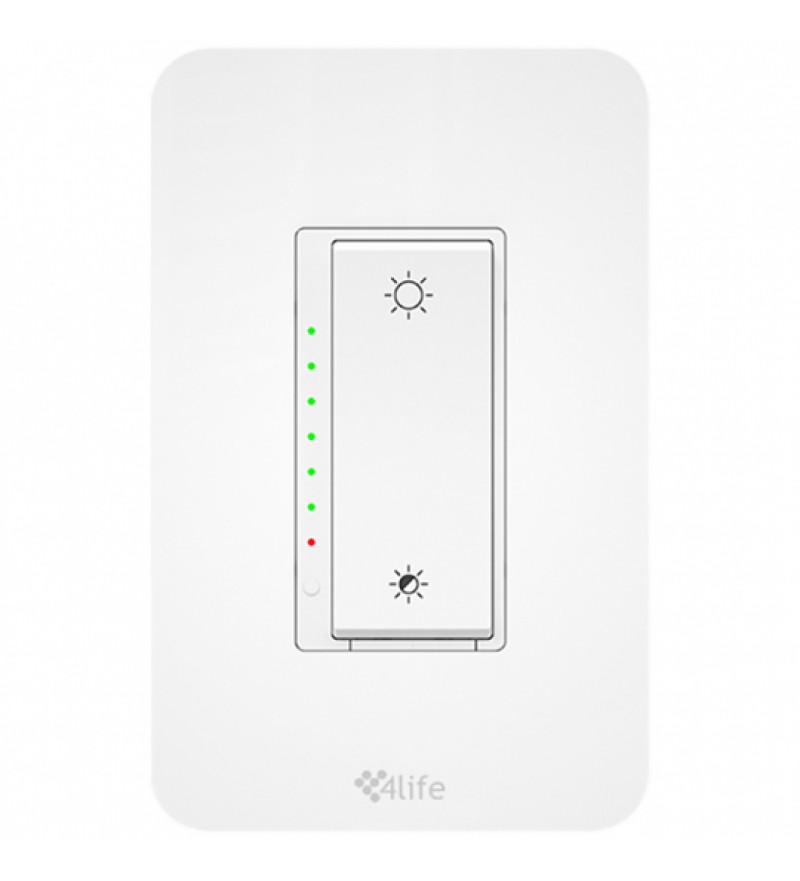 Interruptor de Pared Inteligente 4life Smart Dimmer Switch FL7012 Wi-Fi/1 Botón/Bivolt - Blanco