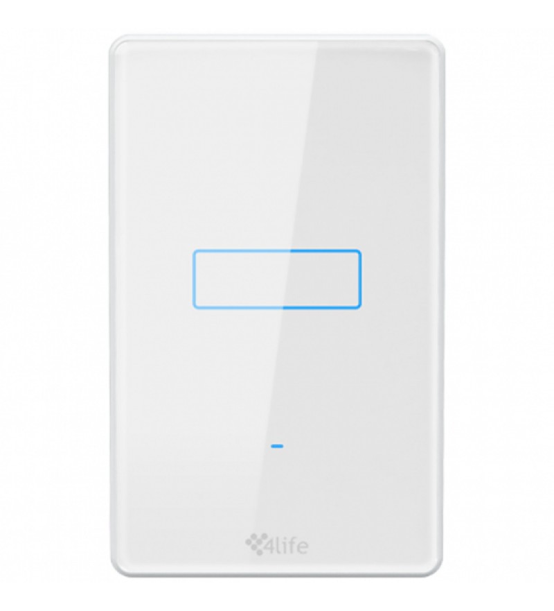 Interruptor de Pared Inteligente 4life Smart Light Switch FL801-1 Wi-Fi/1 Botón/Bivolt - Blanco