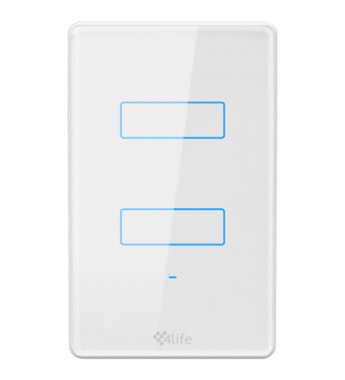 Interruptor de Pared Inteligente 4life Smart Light Switch FL801-2 Wi-Fi/2 Botones/Bivolt - Blanco