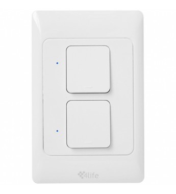 Interruptor de Pared Inteligente 4life Smart Light Switch FL811-2 Wi-Fi/2 Botones/Bivolt - Blanco