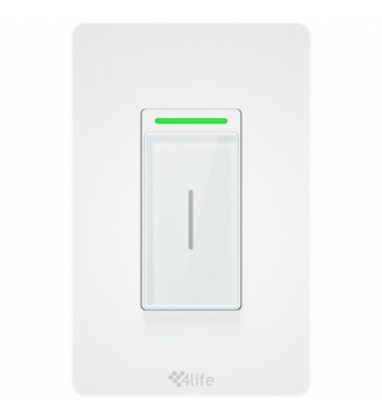 Interruptor de Pared Inteligente 4life 3-Way Smart Push Switch FLA02 Wi-Fi/1 Botón/Bivolt - Blanco
