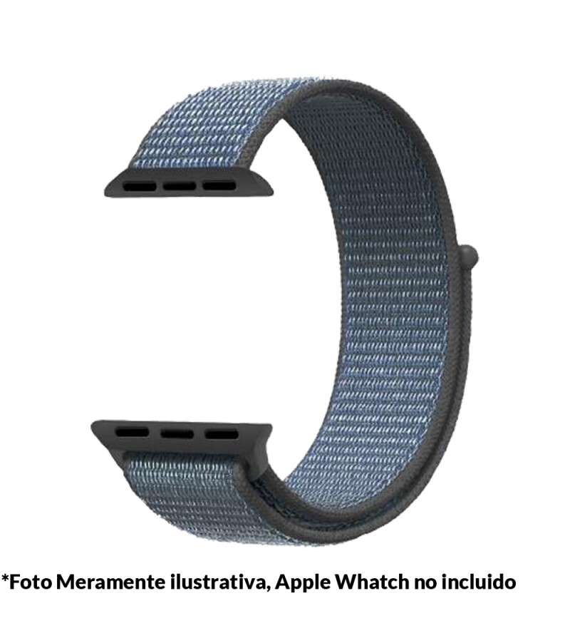 Correa 4Life para Apple Watch 44mm de Nylon- Negro/Azul