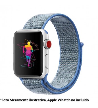 Correa 4Life para Apple Watch 44mm de Nylon- Gris/Azul