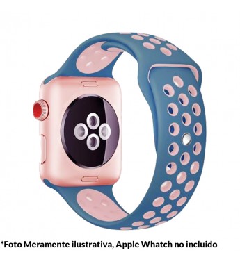 Correa 4Life para Apple Watch 42/44mm de Silicona Deportiva - Azul/Rosa