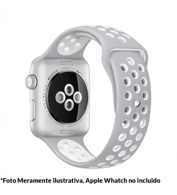 Correa 4Life para Apple Watch 42/44mm de Silicona Deportiva - Gris/Blanco