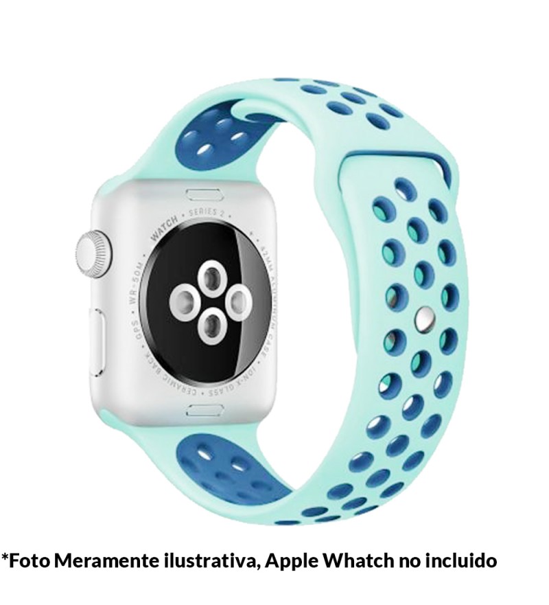 Correa 4Life para Apple Watch 42/44mm de Silicona Deportiva - Turquesa/Azul