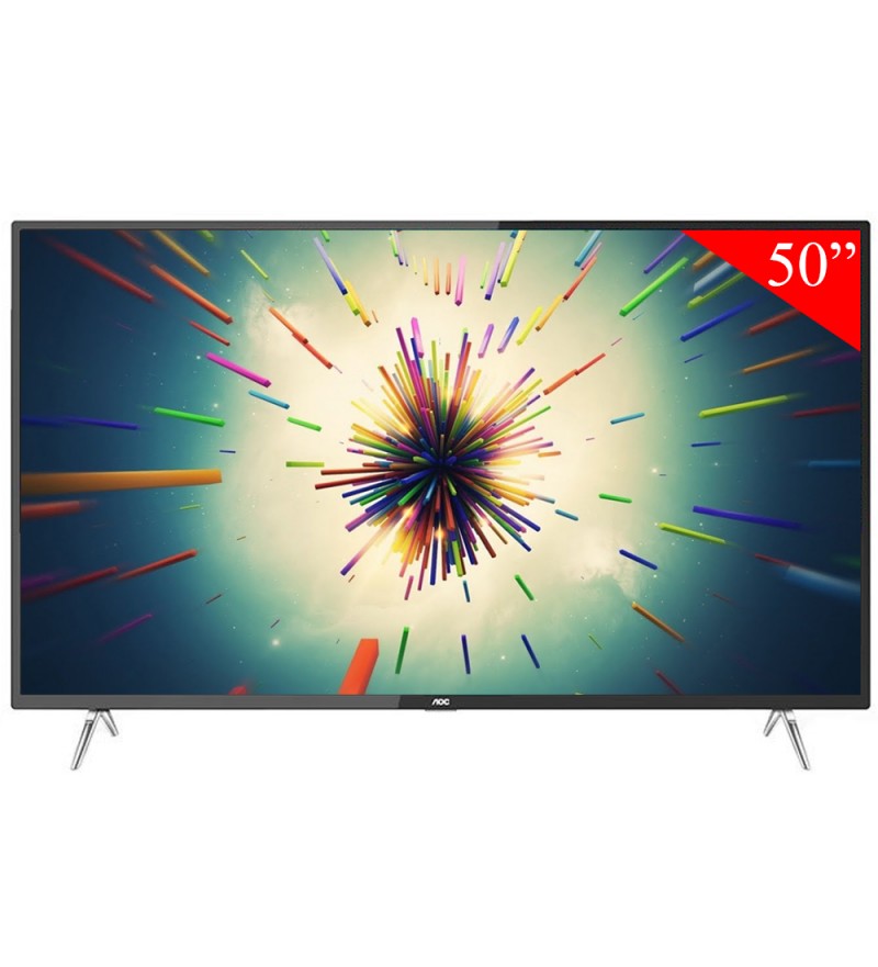 Smart TV LED de 50" AOC 50U6295 4K UHD con Wi-Fi/HDMI/USB/Bivolt - Negro