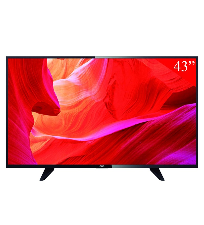 TV LED de 43" AOC LE43M3370 Full HD con HDMI/USB/Bivolt - Negro